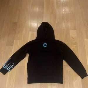 Black and blue overtime basketball sweatshirt